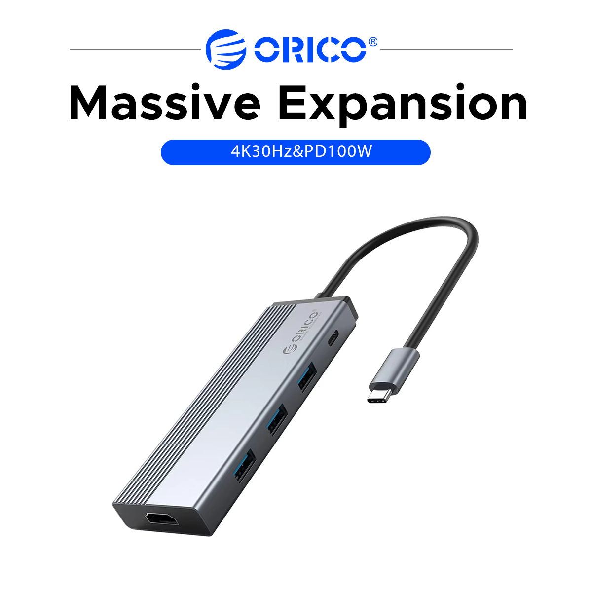 Laptop Accessories Hub - ORICO 5-in-1 USB-C-Hub Multiport-Adapter Typ C