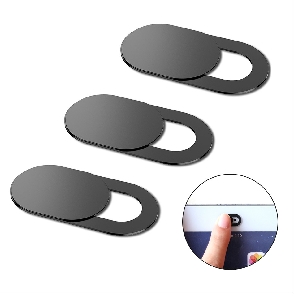Laptop Accessories For Protection - 3 Stück schwarze Kunststoff-Webcam-Abdeckung, Anti-Hacker-Auslöser, Sichtschutz,
