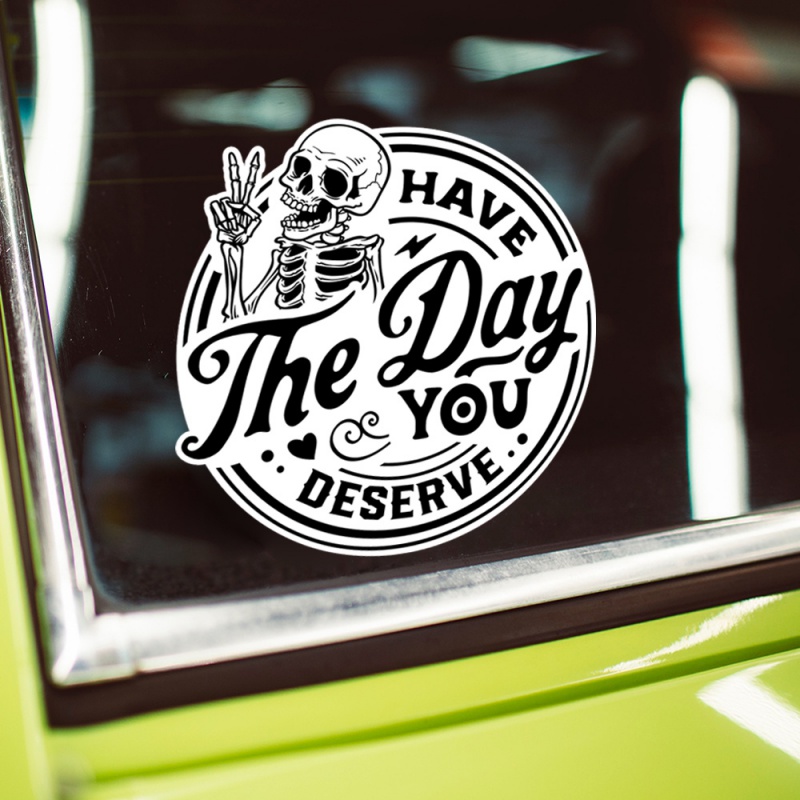 Laptop Accessories To Have - Wasserdichte Vinyl-Aufkleber mit Totenkopf-Motiv „Have A