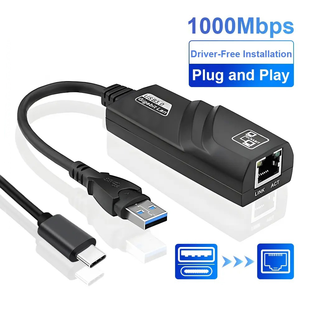 Laptop Accessories Hub - WLAN-Adapter USB 3.0 HUB Ethernet Typ