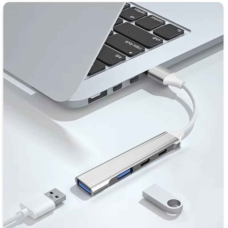 Laptop Accessories Hub - 4-in-1 Aluminium Multi Splitter USB 2.0