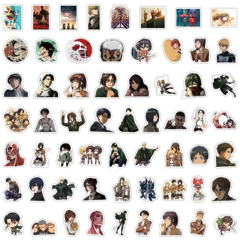 Laptop Accessory - 60 Stück Attack on Titan Anime-Aufkleber,