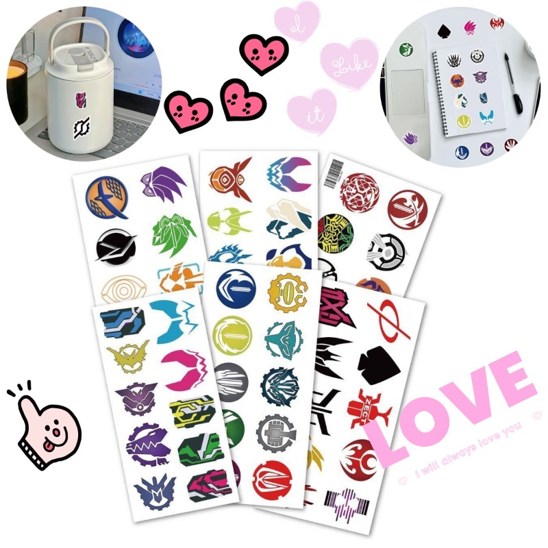 Laptop Accessory - 60 Blatt Kamen Rider Logo-Aufkleber, kreative