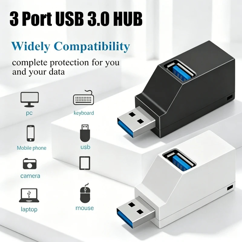 USB 3.0 2.0 Drehbarer 3-Port-H – Laptop Accessories Hub Bewertung und Preis