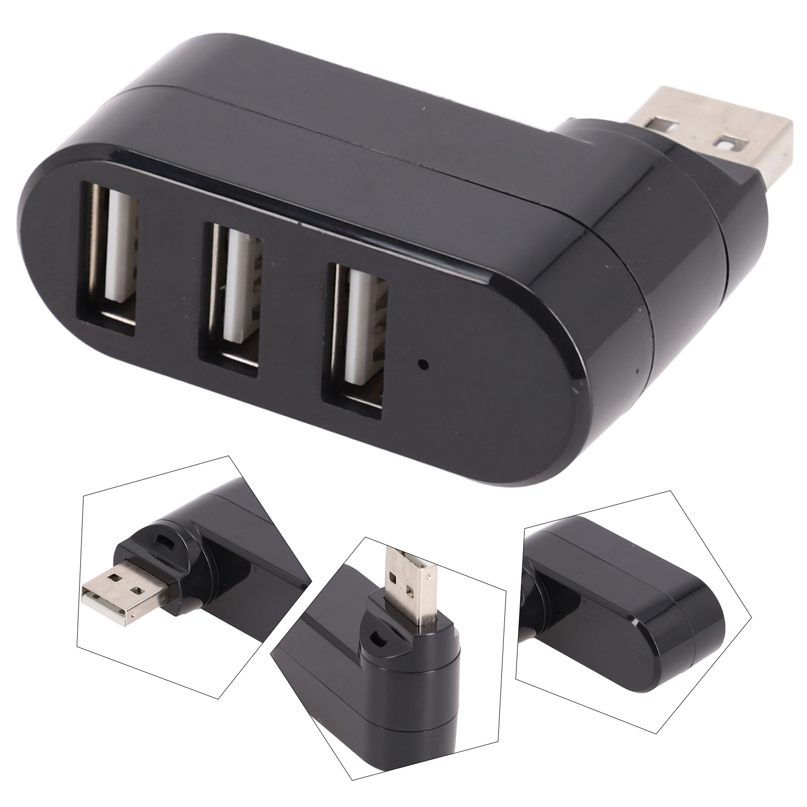 1pc 3 Port USB 2,0 Rotierenden – Laptop Accessories Hub Bewertung und Preis